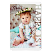 1歳の誕生日おめでとう 写真の記念品 マグネット (縦)
