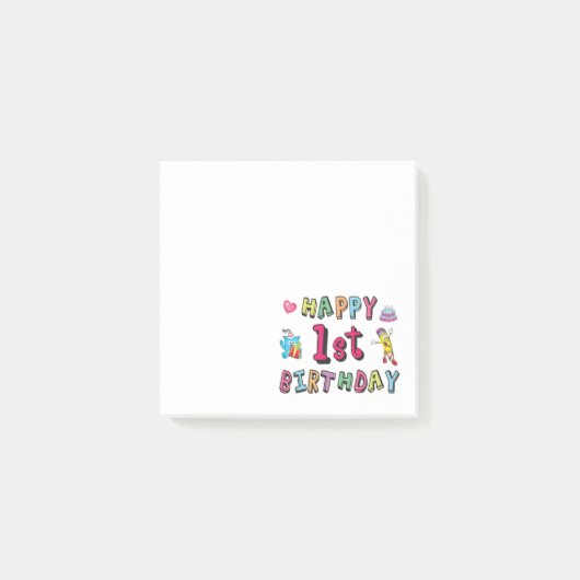 1歳の誕生日おめでとう 子供の誕生日 ポストイット (正面)