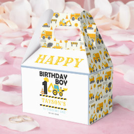 1歳の誕生日おめでとう 建設トラック | 少年少女の誕生日パーティー フェイバーボックス