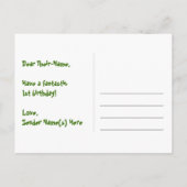 1歳の誕生日おめでとう - 楽しい花火柄 + レインボー 1 ポストカード (裏面)