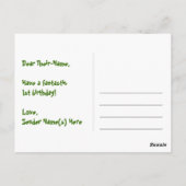 1歳の誕生日おめでとう - 楽しい花火柄 + レインボー 1 ポストカード (裏面)