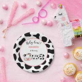 1歳の誕生日おめでとう 牛 かわいい ガールズ パーティー ペーパープレート