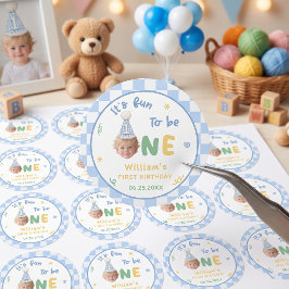 1歳の誕生日おめでとう!男の子 ラウンドシール