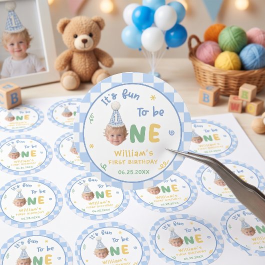 1歳の誕生日おめでとう!男の子 ラウンドシール