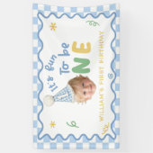1歳の誕生日おめでとう!男の子 横断幕 (縦)