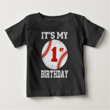 1歳の誕生日おめでとう 野球デザイン