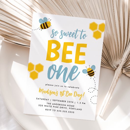 1歳の誕生日おめでとう！Bee Day 招待状