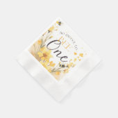 1歳の誕生日おめでとう Bee One 縁ありカクテルナプキン (角)