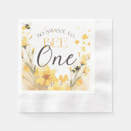 1歳の誕生日おめでとう Bee One 縁ありカクテルナプキン