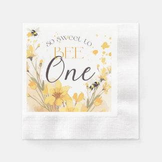 1歳の誕生日おめでとう Bee One 縁ありカクテルナプキン