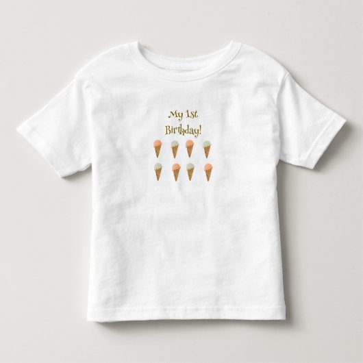 1歳の誕生日おめでとうTシャツ トドラーTシャツ (正面)