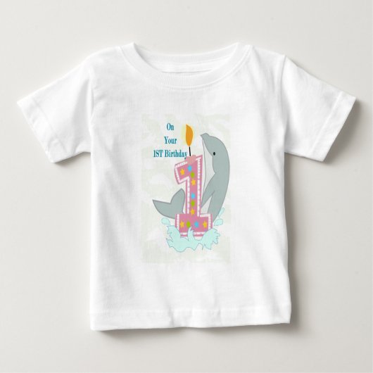 1歳の誕生日おめでとうTシャツ ベビーTシャツ (正面)