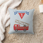 1歳の誕生日お孫さん、消防車 クッション (ブランケット)