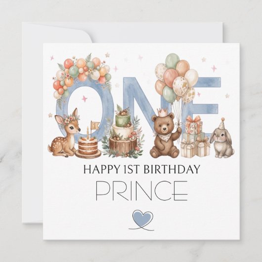 1歳の誕生日お祝いカード 男の子用 シーズンカード (正面)