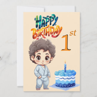 1歳の誕生日お祝いグリーティングカード
