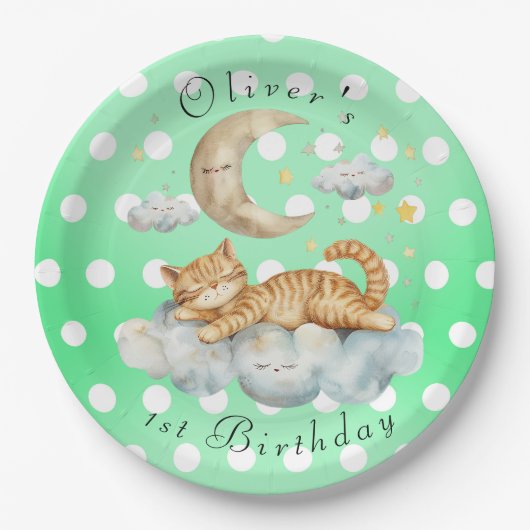 1歳の誕生日お祝い ペーパープレート (正面)