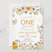 1歳の誕生日お祝いBee+One招待状 招待状 (正面)
