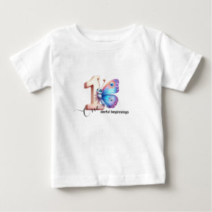 1歳の誕生日お祝いTシャツ 子供用 ベビーTシャツ