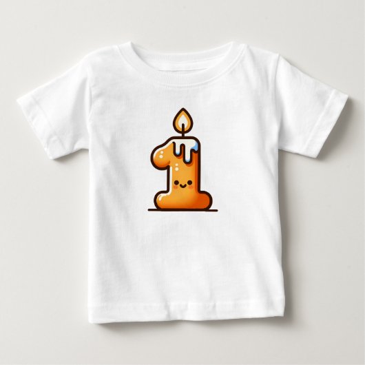 1歳の誕生日かわいいかわいい ベビーTシャツ (正面)