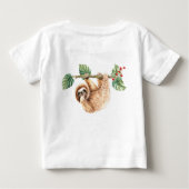 1歳の誕生日かわいいスロつるスの上下逆さ ベビーTシャツ (裏面)