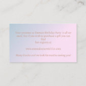 1歳の誕生日かわいいテディベアギフトレジストリ エンクロージャーカード (裏面)