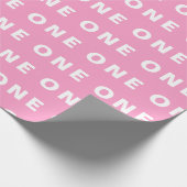 1歳の誕生日かわいいピンクボホガールキッズ ラッピングペーパー (角)