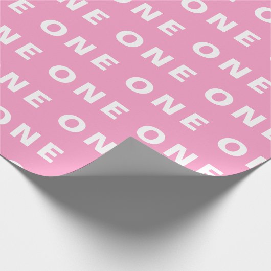 1歳の誕生日かわいいピンクボホガールキッズ ラッピングペーパー (角)