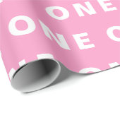 1歳の誕生日かわいいピンクボホガールキッズ ラッピングペーパー (ロールコーナー)