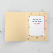 1歳の誕生日かわいい女すごいの子の漫画スイートヒーロー カード (内部)