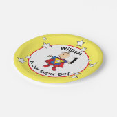 1歳の誕生日すごい男の子マンガかわいいパーティープレート ペーパープレート (アングル)