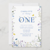 1歳の誕生日で青い野草園が一変 招待状 (正面)