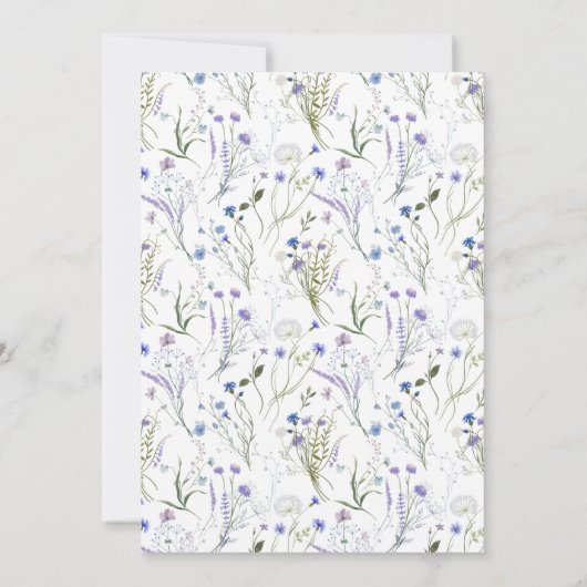 1歳の誕生日で青い野草園が一変 招待状 (裏面)