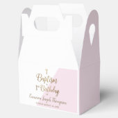 1歳の誕生日とバプテスムピンクの赤ちゃん女の子 フェイバーボックス (オープン)