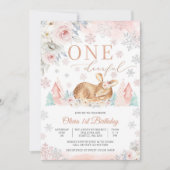 1歳の誕生日におすすめの冬の花の招待状 招待状 (正面)