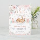 1歳の誕生日におすすめの冬の花の招待状 招待状 (スタンド正面)