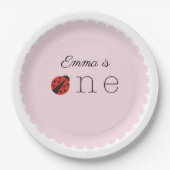 1歳の誕生日にプレートのラディバグ ペーパープレート (正面)