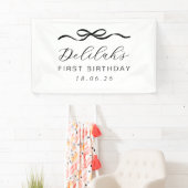 1歳の誕生日にボウ 横断幕 (インサイチュ)