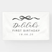 1歳の誕生日にボウ 横断幕 (横)