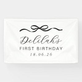 1歳の誕生日にボウ 横断幕