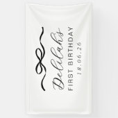 1歳の誕生日にボウ 横断幕 (縦)