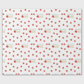 1歳の誕生日にミニマル甘いベリー ラッピングペーパー (フラット)