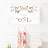 1歳の誕生日に咲く野花が蝶を一周 横断幕 (インサイチュ)