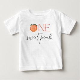 1歳の誕生日に甘い桃 ベビーTシャツ