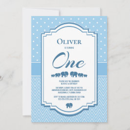 1歳の誕生日に青い象 招待状