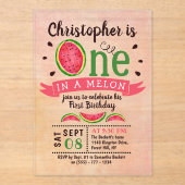 1歳の誕生日に1人 アクリル招待状 (正面)