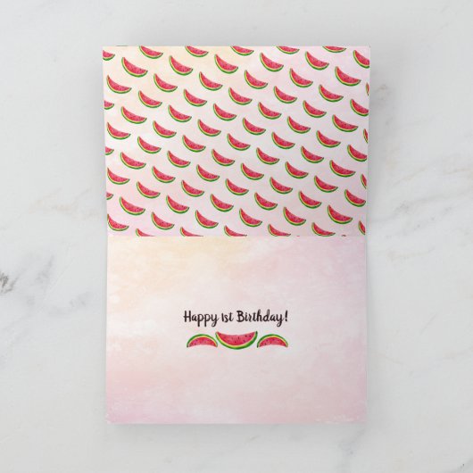 1歳の誕生日に1人 カード (内部)