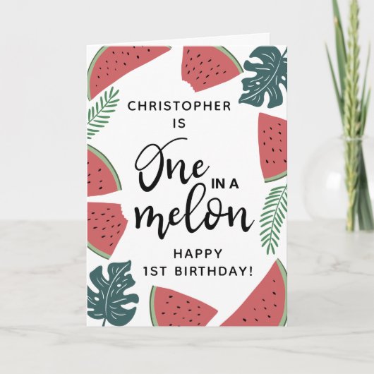 1歳の誕生日に1人 カード (正面)