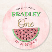 1歳の誕生日に1人 ラウンドペーパーコースター (正面)