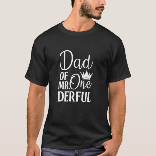 1歳の誕生日のお父さんの日の最初パパ Tシャツ (正面)
