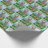 1歳の誕生日のジャングル動物 ラッピングペーパー (角)